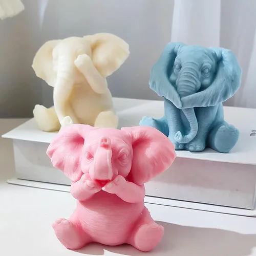 Miniatura 3 de Cover Eye Elephant - Molde de resina de elefante - Molde de silicona 3D para fabricación de velas y fundición de joyas