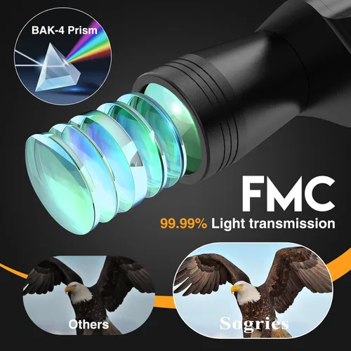 Miniatura 2 de Prismáticos HD de 10 x 50 para adultos de alta potencia, impermeables y compactos para observación de aves, viajes, visión con poca luz, agarre
