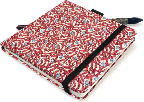 Miniatura 6 de 5x5 Prácticos Cuadernos de Bocetos de Acuarela de Tela de Mano Hechos a Mano con Tapa Dura de Tela de Costura de Viaje Papel de Acuarela Bola de ojo
