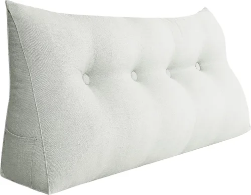 Miniatura 29 de Almohada de cuña pequeña para cabecero; almohada para leer, para sentarse en la cama, almohada triangular de respaldo para adultos, almohada
