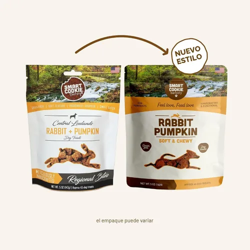 Miniatura 10 de Smart Cookie Golosinas Naturales para Perros - Conejo y Calabaza - Golosinas de Entrenamiento para Perros y Cachorros con Alergias, Estómagos