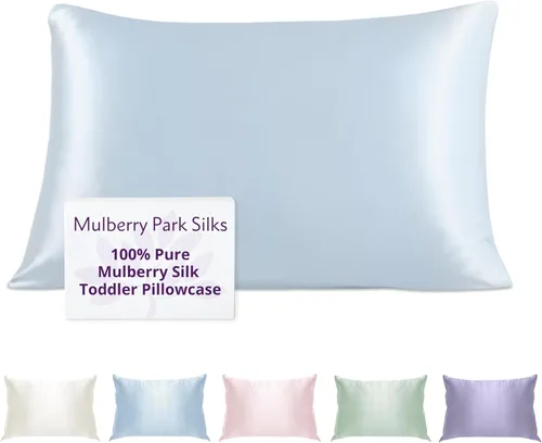 Mulberry Park 19 Momme Funda de almohada de seda para niños y niños pequeños, evita la cabeza de cama y el encrespamiento, suave con la piel y el