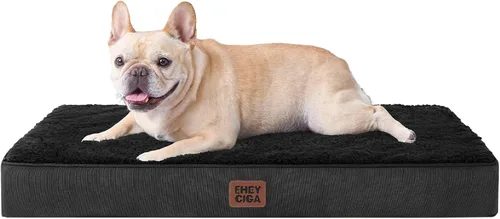 Miniatura 37 de EHEYCIGA Cama ortopédica de espuma para perros grandes, 35 pulgadas de largo x 23 pulgadas de ancho x 3.5 pulgadas de alto, gris claro