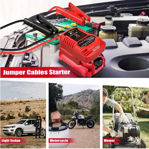 Miniatura 6 de Adaptador de arrancador de batería para auto para baterías Craftsman 20V V20, arrancador de batería de auto calibre 11, cables de refuerzo de auto