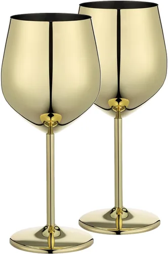 Miniatura 6 de WOTOR Juego de 2 copas de vino de acero inoxidable de 18 onzas, irrompibles y portátiles, copas de vino de metal con tallo para exteriores, viajes