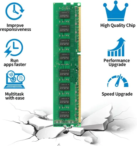 Miniatura 3 de Motoeagle Kit de 8 GB (2 x 4 GB) 2RX8 PC3-10600U DDR3 1333 MHz DIMM RAM 4 GB DDR3 10600 PC3 1333 UDIMM CL9 1.5V 240-Pin Memoria de escritorio DDR3