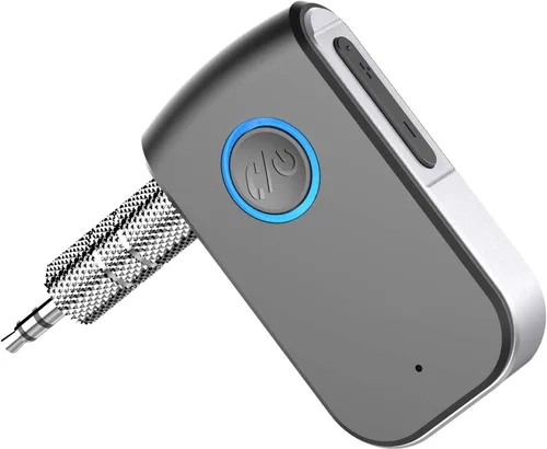 Adaptador Bluetooth AUX para Coche, Receptor Inalámbrico AUX Bluetooth de 3.5mm Adaptador de Coche, Llamada Manos Libres para Autos, Altavoces,