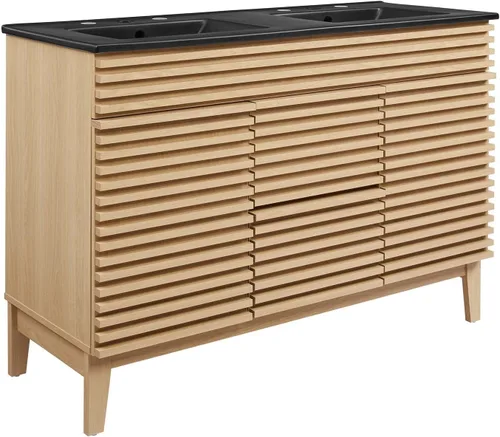 Miniatura 46 de Modway Render 23.5" tocador de baño en nogal (lavabo no incluido)