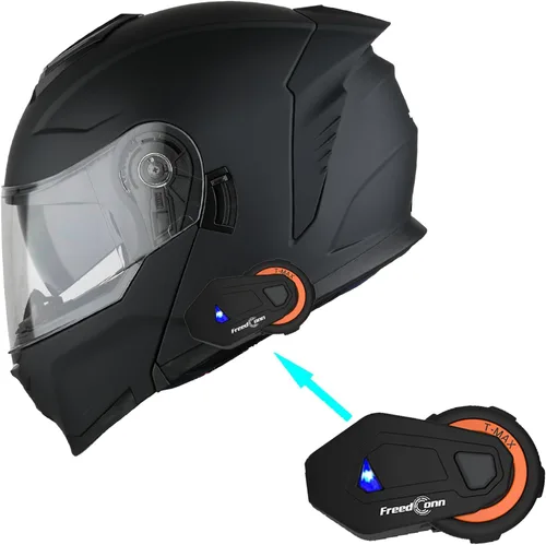 Miniatura 17 de 1Storm Casco modular de motocicleta para calle con doble visera abatible, protección solar de cara completa HJK920