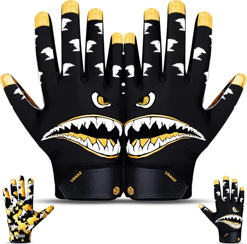 Miniatura 4 de Guantes de fútbol americano con agarre pegajoso, guantes de fútbol americano juvenil Receptor duradero para jóvenes y adultos, equipo pegajoso