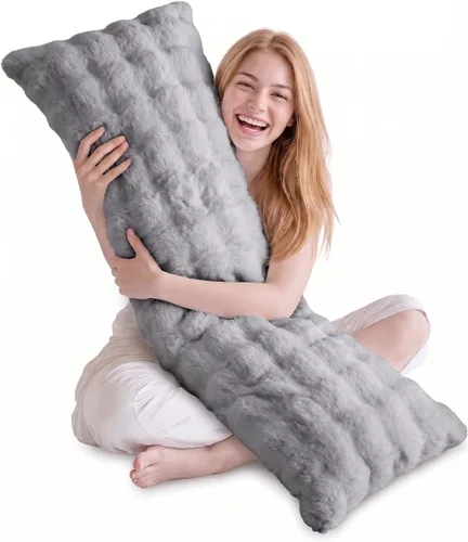 Miniatura 32 de DOWNCOOL Relleno de almohada de cuerpo grande - Almohada de cuerpo completo transpirable para dormir de lado - Almohada de cama larga y suave