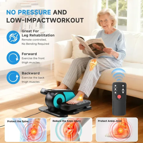 Miniatura 6 de Under Desk Elliptical Machine, Leg Exerciser for Seniors Adults, Adjustable Speeds Elliptical Trainer with Remote, Quiet & Portable Mini Seated