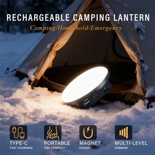 Miniatura 3 de Luces de campamento para tienda de campaña de 4500 lúmenes, 45 W, recargable, linterna LED magnética, toldo portátil USB para exteriores, luces