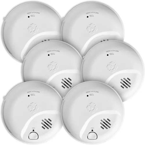 First Alert SMICO100 - Alarma combinada de humo y monóxido de carbono, operada por batería - Paquete de 6