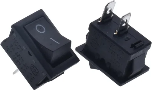 Miniatura 2 de Rocker Switch 10pcs KCD1-101 Rocker Power Switch 6A250V 10A125V Button Switch SKPT 2 feet 15 * 21mm on/Off Control Switch Black ON-Off, Gris