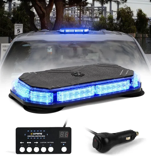 Miniatura 9 de Xprite Barra de Luz Estroboscópica de Emergencia Ámbar para Techo, Luces Intermitentes de Seguridad Beacon de Advertencia con Panel de Control Base