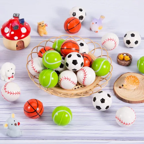Miniatura 4 de Pllieay 24 bolas hinchables de 4 estilos, bolas de goma deportivas para niños, recuerdos de fiesta (1.063 in)