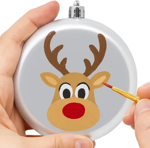 Miniatura 18 de Paquete de 12 adornos de Navidad en blanco de 4 pulgadas para manualidades para personalizar, hacer tu propio adorno, calcomanías, disco plano