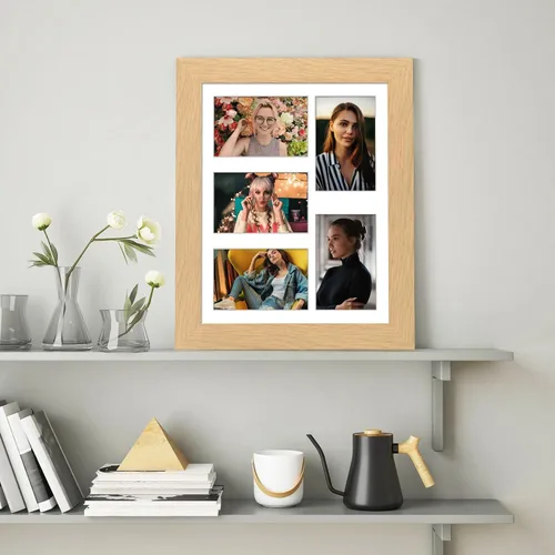Miniatura 108 de Marcos de Fotos Collage de 13.5X15.5 con 7 Aberturas para Fotos de 4X6, Marco de Fotos Múltiples con Paspartú para Decoración de Pared, Grano