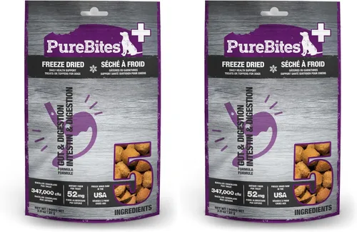 Miniatura 6 de PureBites + Golosinas liofilizadas para perros intestinales y digestiones, 5 ingredientes, fabricadas en EE. UU., 3 oz