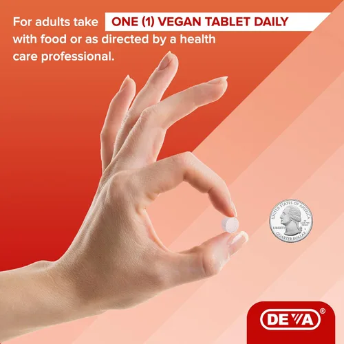 Miniatura 9 de DEVA Suplemento vegano de disolución rápida de vitamina B12, complejo una vez al día con 1000 Mcg de metilcobalamina B12, ácido fólico, B6 - Sabor a