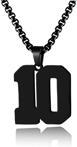Miniatura 105 de Collar de Número Dorado para Hombre, Cadena de Acero Inoxidable con Colgante de Número para Atletas, Joyería Deportiva Personalizada para Niños