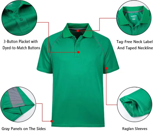 Miniatura 5 de MOHEEN Men's Polo Shirts Short Sleeve Moisture Wicking Performance Athletic Casual Golf Collared Shirt,Tall SizesM-7XL