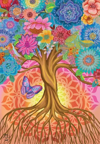 Briarwood Lane - Bandera para el hogar de primavera, árbol de la vida, inspiradora, para exterior, 40 x 28 pulgadas