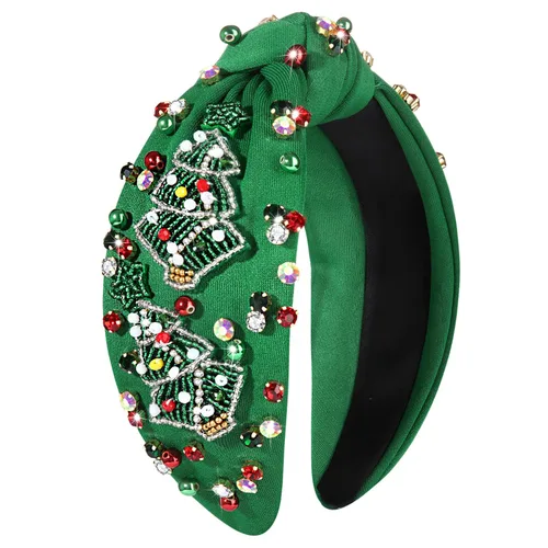 Miniatura 14 de mokkia Diadema de Navidad para Mujeres Accesorios de Navidad Lazo de Navidad Reno Copo de Nieve Diadema Rojo Verde Joyería con Perlas y Pedrería