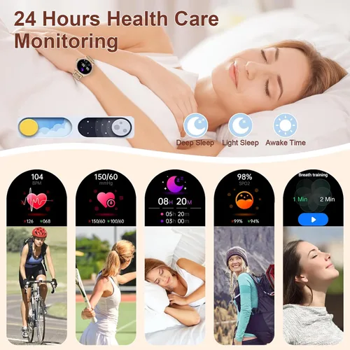 Miniatura 5 de Relojes inteligentes para mujer (respuesta/hacer llamadas), más de 120 relojes inteligentes deportivos para Android iOS, pantalla HD de 1.32