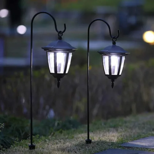 Miniatura 4 de BESPORTBLE Pequeños ganchos de pastor para exteriores: ganchos de jardín cortos de hierro para linternas solares y luces de Navidad