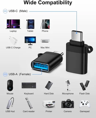 Miniatura 5 de para Samsung Galaxy S26 Ultra USB C a USB A Aadpter, adaptador OTG para Android Samsung Galaxy A17 A16 S26 S25 Plus S25 FE S25 S24 S23 Ultra S22 S21