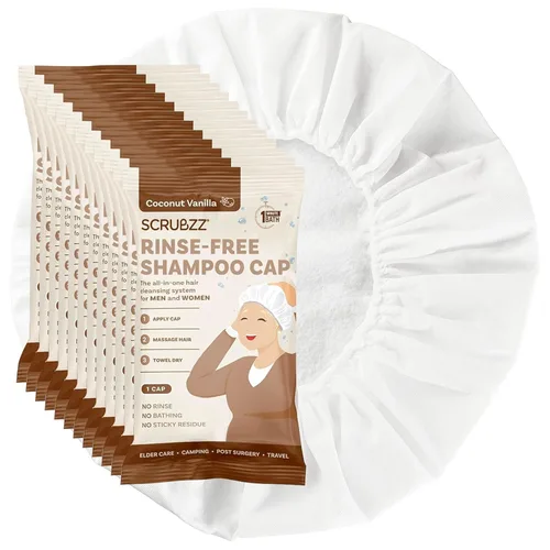 Miniatura 16 de Scrubzz Caps de Champú Sin Enjuague para Pacientes Ancianos y Postrados, Caps de Champú Libres de Enjuague para Después de Cirugía y Estancias