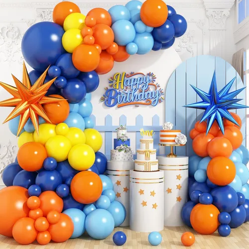 Miniatura 10 de Kit de arco de globos azul plateado, guirnalda de globos azul marino plateado con globos metálicos azul claro plateado globos de papel de aluminio