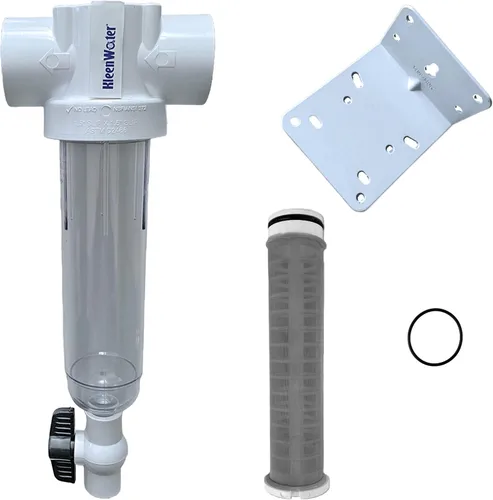 Kleenwater Conexión deslizante de PVC de 2 pulgadas, 100 GPM, pantalla de malla inoxidable 250, filtro de arena y sedimentos giratorio para toda la