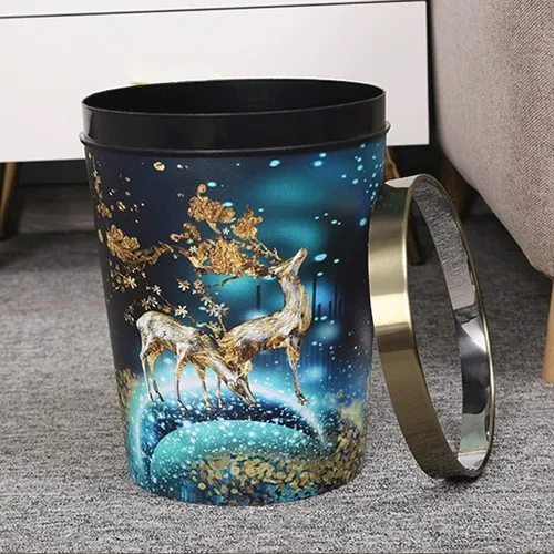 Miniatura 6 de Garbage Cans Garbage Cans, Decorative Small Trash Can Garbage Container Bin Wastebasket with Patterned Waste Baskets Basket