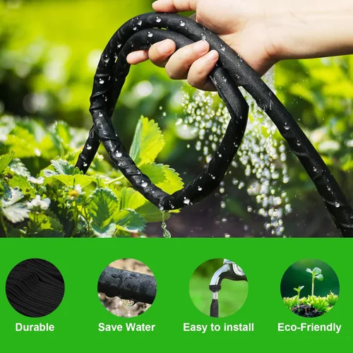 Miniatura 4 de Manguera plana de 25 pies para riego eficiente del árbol, diseño duradero de doble capa para jardines, césped y campos de verduras (25 pies)