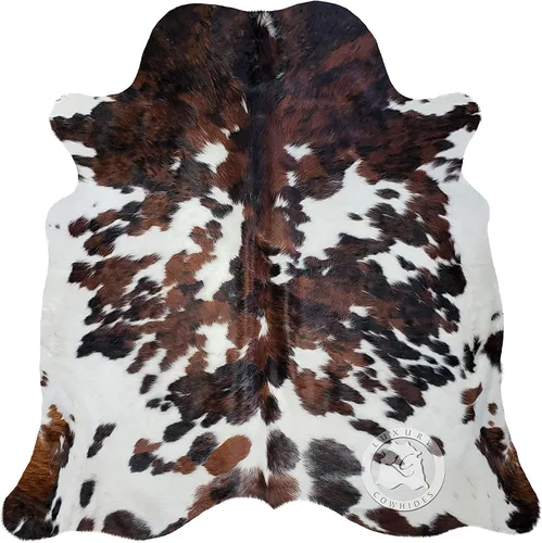 Miniatura 9 de Sunshine Cowhides Alfombra de piel de vaca auténtica, alfombra gruesa y rústica para sala de estar, dormitorio, oficina o decoración, acento