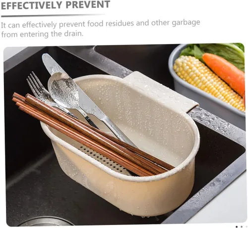 Miniatura 3 de BESTonZON Cesta colgante para fregadero de cocina, filtro de esponja de plástico, cesta de colador de colador, cesta de fregadero de cocina, soporte
