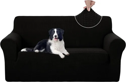 Miniatura 72 de U-NICE HOME Funda elástica para sofá, lavable, protector de muebles para sofá de 3 cojines, apta para mascotas (sofá, gris)