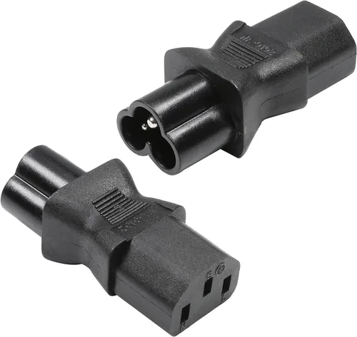 Miniatura 2 de Fielect C14 macho a hembra US NEMA 5-15R adaptador de enchufe convertidor C14 a NEMA 5-15R enchufe adaptador de corriente, 1 unids