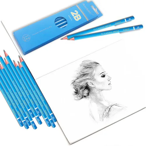 Miniatura 5 de Lápices de boceto para dibujo 2B, 12 piezas, lápices profesionales de dibujo de arte para sombrear, hacer bocetos y garabatear Lápiz de grafito