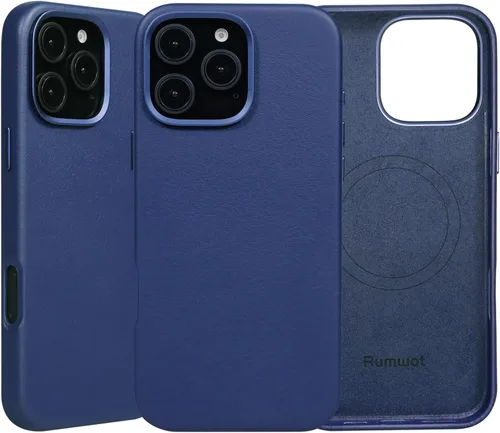 Miniatura 31 de Funda de cuero genuino para iPhone 13 Pro, cuero de grano completo, compatible con MagSafe y carga inalámbrica, bisel de la cámara con botones
