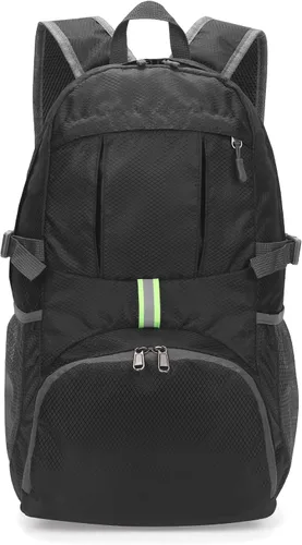 Yaopeing Mochila ligera, plegable de 25 litros, resistente al agua, bolsa de hombro de viaje al aire libre para mujeres y hombres, color negro Azul