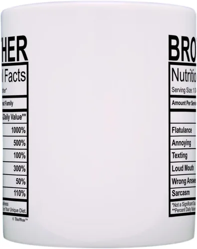 Miniatura 4 de ThisWear Regalos de graduación para hermano, etiqueta de datos nutricionales, regalos divertidos para hermano, regalo de broma, taza de café