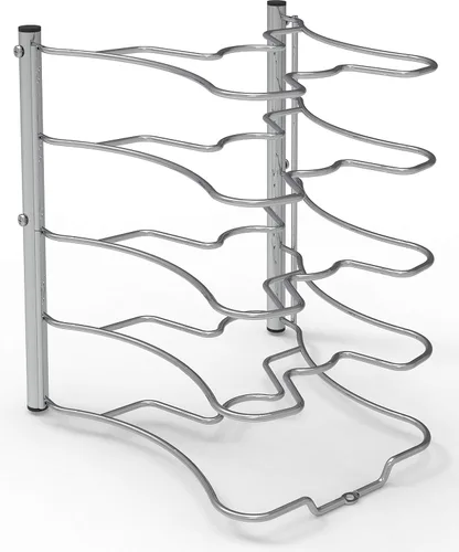 Miniatura 2 de Simple Houseware Estante organizador de ollas y sartenes de despensa, cromado