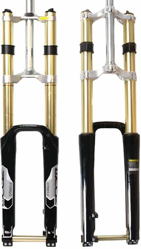 Miniatura 8 de BUCKLOS 26 27.5 29 MTB bicicleta suspensión horquilla 7.087 in viaje, bicicleta de aleación de magnesio cuesta abajo tenedores 0.787 in eje, 1-1/8