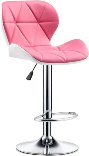 Miniatura 22 de Taburete de bar ajustable giratorio, chasis de acero grande, respaldo moderno para el hogar, taburete redondo de pierna alta, carga de 220.5 lbs