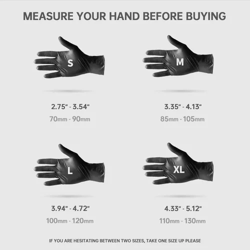 Miniatura 7 de Medguy - Guantes desechables de nitrilo, 4.5 mil, color negro, sin polvo, sin látex, aptos para alimentos, para examinación, tatuajes, preparación