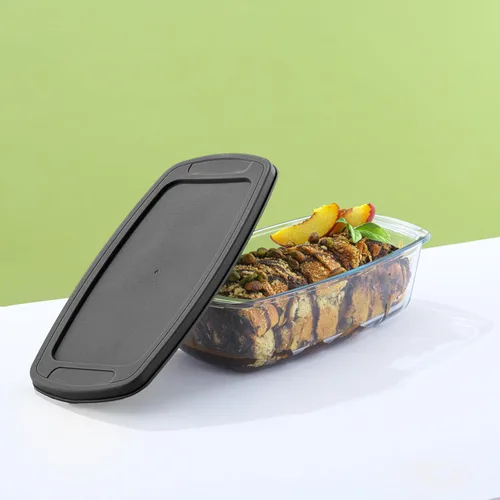Miniatura 8 de JoyJolt Juego de 3 moldes para hornear pan con tapas. 1.9 cuartos de galón, plato rectangular grande para hornear con tapa. Molde para horno, sartén